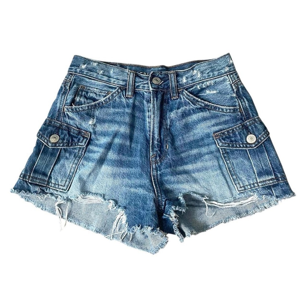American Eagle Outfitters Distressed Blue Jean Shorts